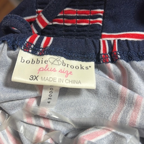 Bobbie Brooks Navy Blue / Red Striped Jump Suit Women’s Plus Size 3X - Picture 2 of 5